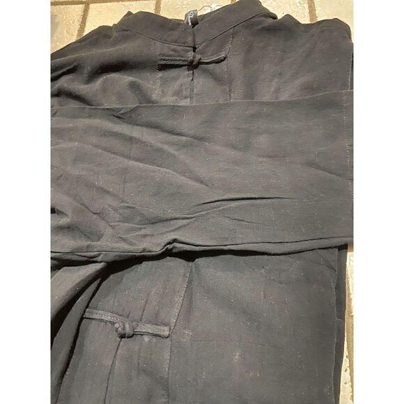 Chinese Style Black Cotton Linen Harori Jacket Size 5XL - Picture 3 of 7